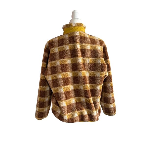 JW Anderson x Uniqlo Collab Yellow Brown Plaid Womens Fleece Jacket Extra Small - Picture 4 of 8